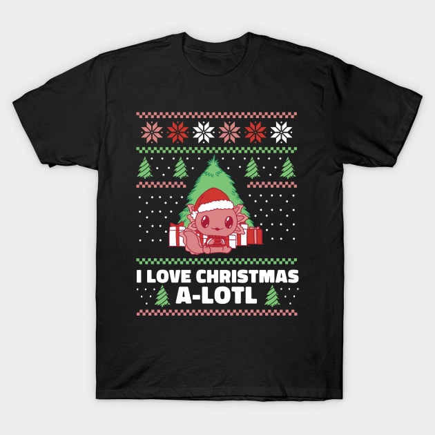 Cute axolotl christmas sweater T-Shirt by MARCHY